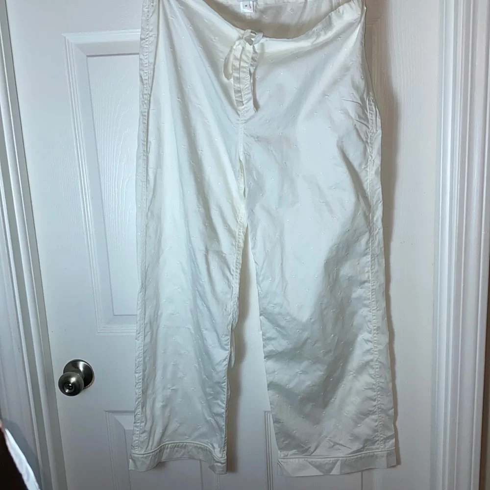 Kate Spade New York® Tie Waist White Wide leg Cotton Pants size Medium